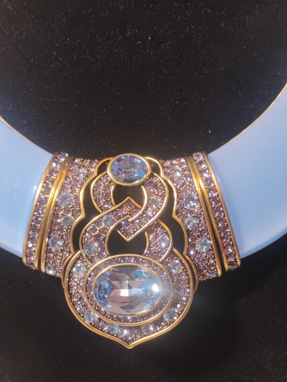 Heidi Daus Blue Resin Swarovski Crystal Necklace - Picture 2 of 7